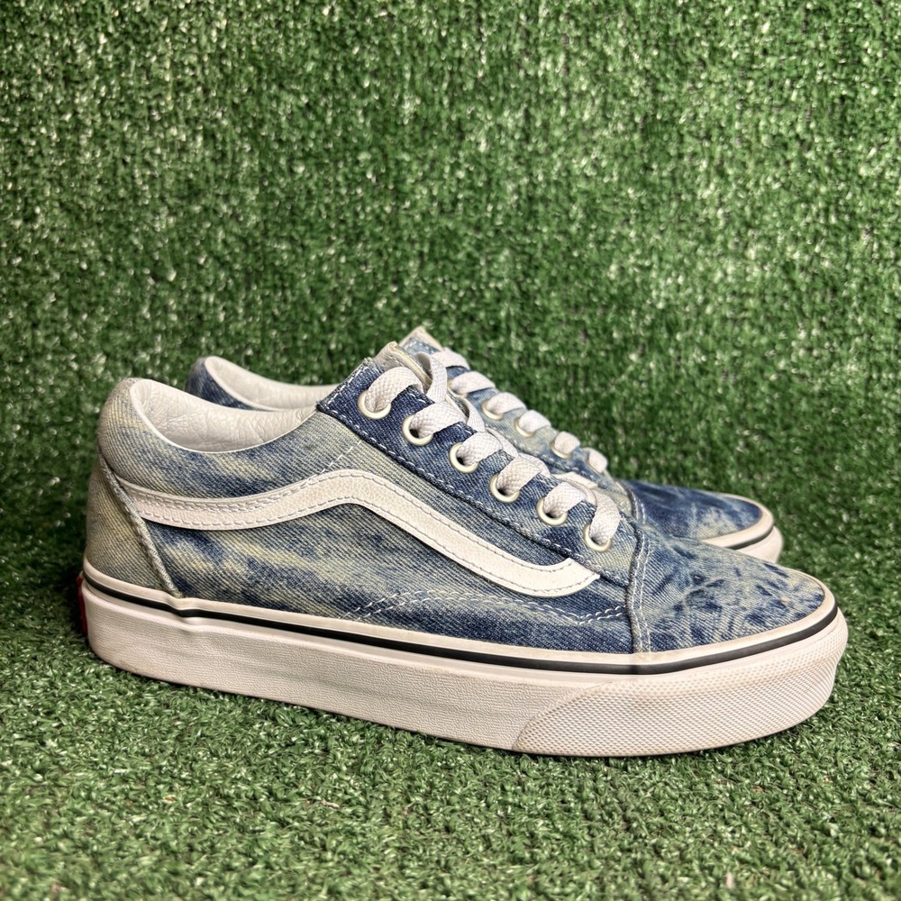 Vans Old Skool Acid Wash Denim Low Top Skateboarding  Sneakers‎ Blue Womens 5.5